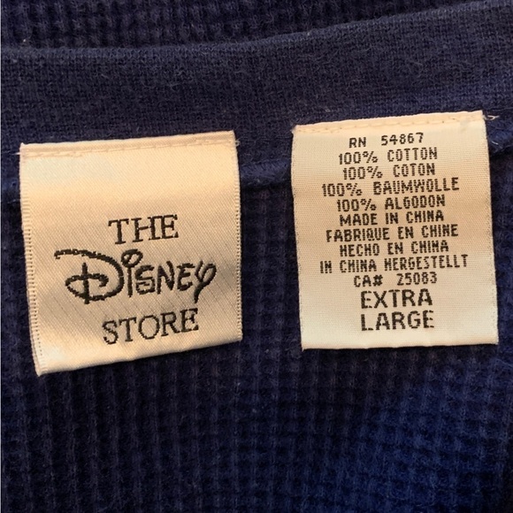 Disney Store Blue Thermal Henley Pooh & Friends Size XL Long Sleeve Shirt - Picture 3 of 7